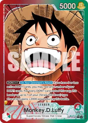 Carta Monkey.D.Luffy OP13-001, versión Arte alternativo