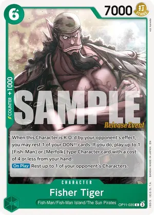 Carta Fisher Tiger OP11-035, versión Promo