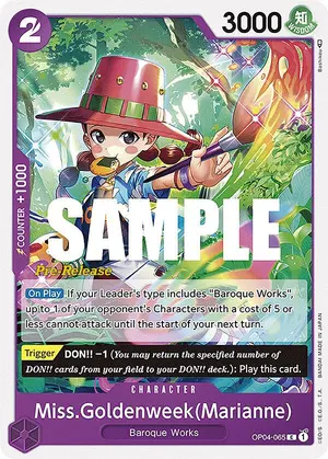 Carta Miss.Goldenweek(Marianne) OP04-065, versión Promo