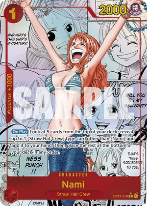 Carta Nami OP01-016, versión Manga