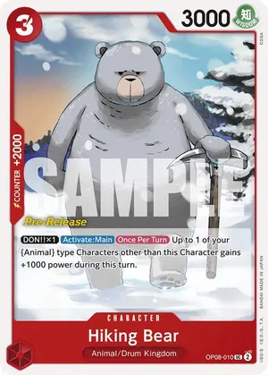 Carta Hiking Bear OP08-010, versión Promo