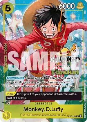 Carta Monkey.D.Luffy OP07-109, versión Arte alternativo