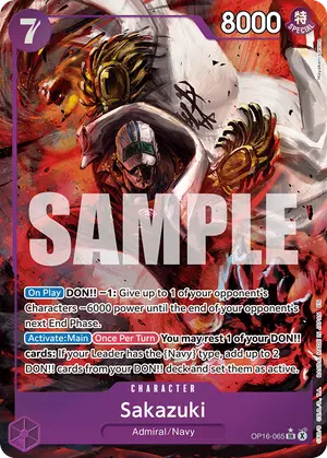 Carta Sakazuki OP16-065, versión Arte alternativo