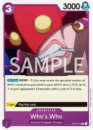 Carta Who's.Who ST04-010, versión Promo