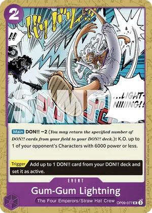 Carta Gum-Gum Lightning OP09-077, versión Normal