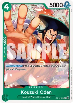 Carta Kouzuki Oden OP14-026, versión Promo