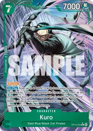 Carta Kuro OP15-025, versión Arte alternativo