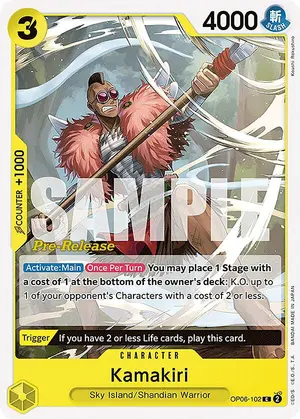 Carta Kamakiri OP06-102, versión Promo