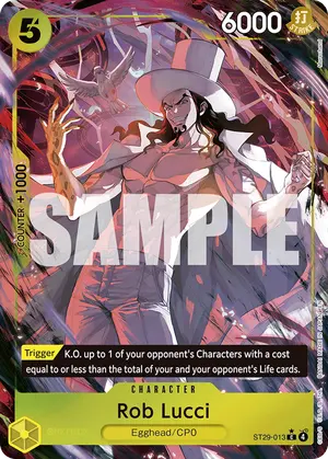 Carta Rob Lucci ST29-013, versión Arte alternativo