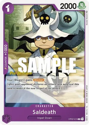Carta Saldeath OP02-074, versión Promo