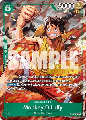 Carta Monkey.D.Luffy P-135, versión Promo