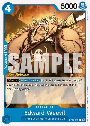 Carta Edward Weevil OP07-039, versión Promo