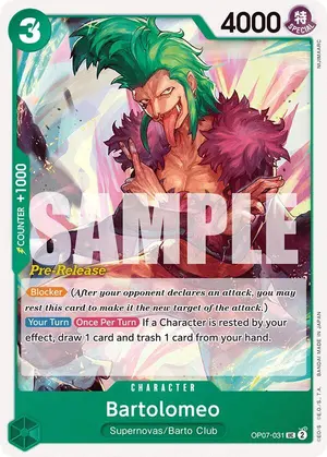 Carta Bartolomeo OP07-031, versión Promo