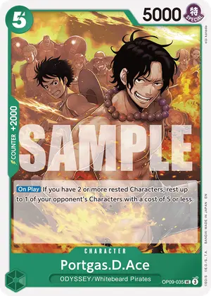 Carta Portgas.D.Ace OP09-035, versión Normal