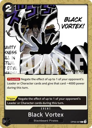 Carta Black Vortex OP09-097, versión Promo