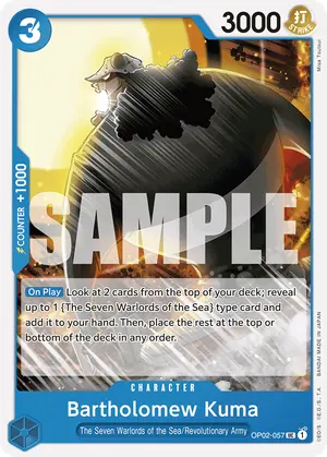 Carta Bartholomew Kuma OP02-057, versión Normal