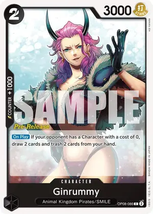 Carta Ginrummy OP08-086, versión Promo