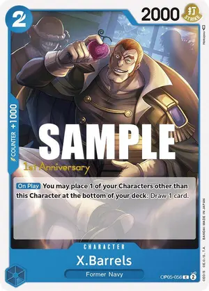 Carta X.Barrels OP05-056, versión Promo