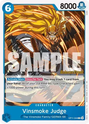 Carta Vinsmoke Judge OP11-044, versión Promo