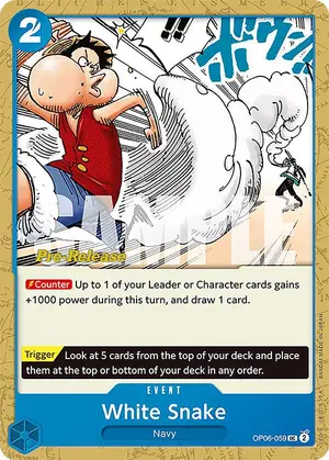 Carta White Snake OP06-059, versión Promo