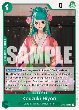 Carta Kouzuki Hiyori OP12-028, versión Normal