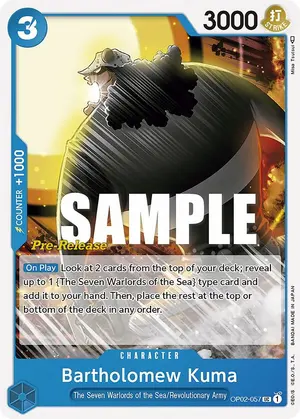 Carta Bartholomew Kuma OP02-057, versión Promo