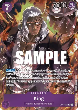 Carta King OP01-096, versión Arte alternativo
