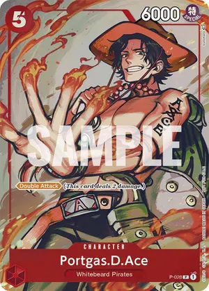 Carta Portgas.D.Ace P-028, versión Promo