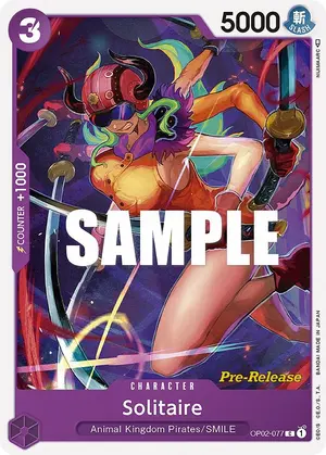 Carta Solitaire OP02-077, versión Promo