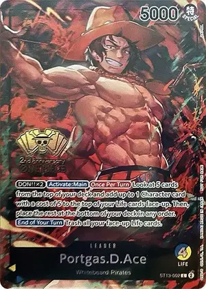 Carta Portgas.D.Ace ST13-002, versión Arte alternativo