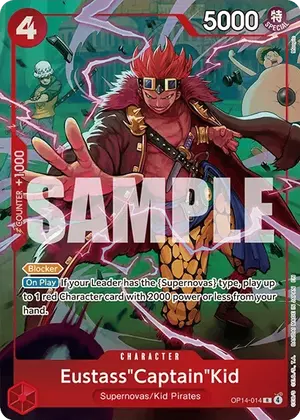 Carta Eustass"Captain"Kid OP14-014, versión Arte alternativo