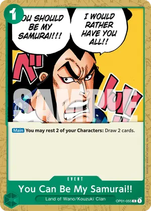 Carta You Can Be My Samurai!! OP01-055, versión Normal