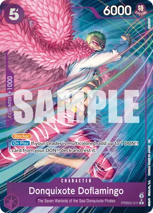 Carta Donquixote Doflamingo PRB02-011, versión Arte alternativo