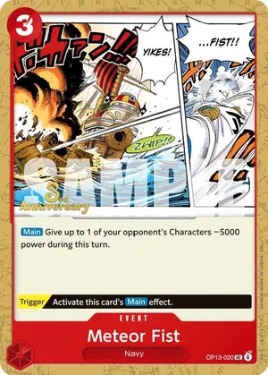 Carta Meteor Fist OP13-020, versión Promo