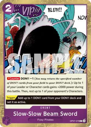 Carta Slow-Slow Beam Sword OP07-076, versión Normal