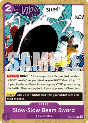 Carta Slow-Slow Beam Sword OP07-076, versión Normal