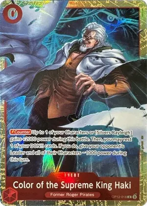 Carta Color of the Supreme King Haki OP12-018, versión Arte alternativo