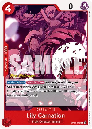 Carta Lily Carnation OP06-015, versión Promo