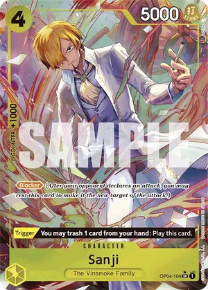 Carta Sanji OP04-104, versión Arte alternativo