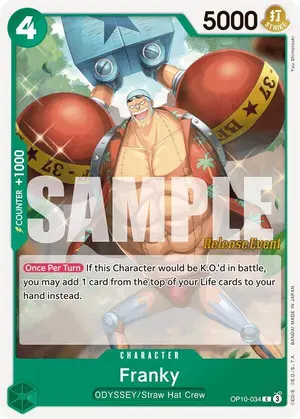 Carta Franky OP10-034, versión Promo