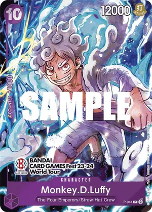 Carta Monkey.D.Luffy P-041, versión Arte alternativo