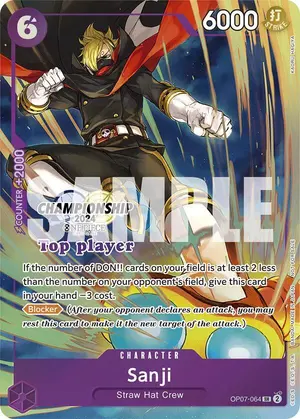 Carta Sanji OP07-064, versión Arte alternativo