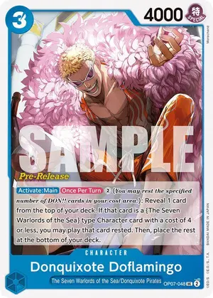 Carta Donquixote Doflamingo OP07-048, versión Promo