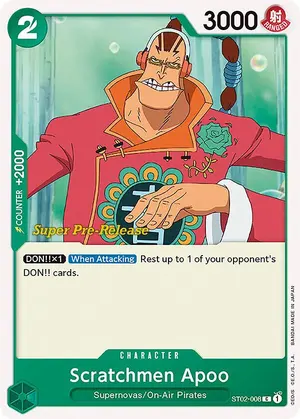 Carta Scratchmen Apoo ST02-008, versión Promo