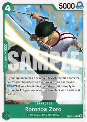 Carta Roronoa Zoro EB02-019, versión Arte alternativo