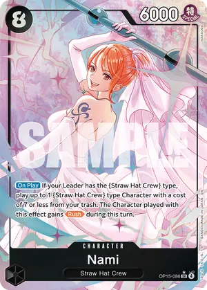 Carta Nami OP15-086, versión Arte alternativo