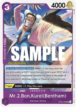 Carta Mr.2.Bon.Kurei(Bentham) OP04-069, versión Promo
