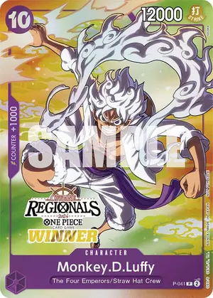 Carta Monkey.D.Luffy P-041, versión Arte alternativo