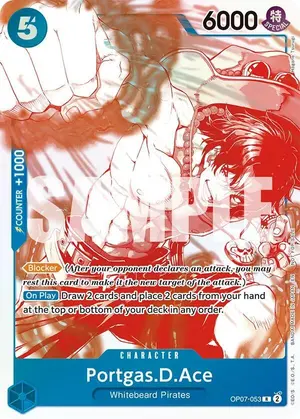Carta Portgas.D.Ace OP07-053, versión Arte alternativo