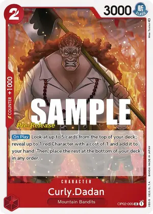 Carta Curly.Dadan OP02-005, versión Promo